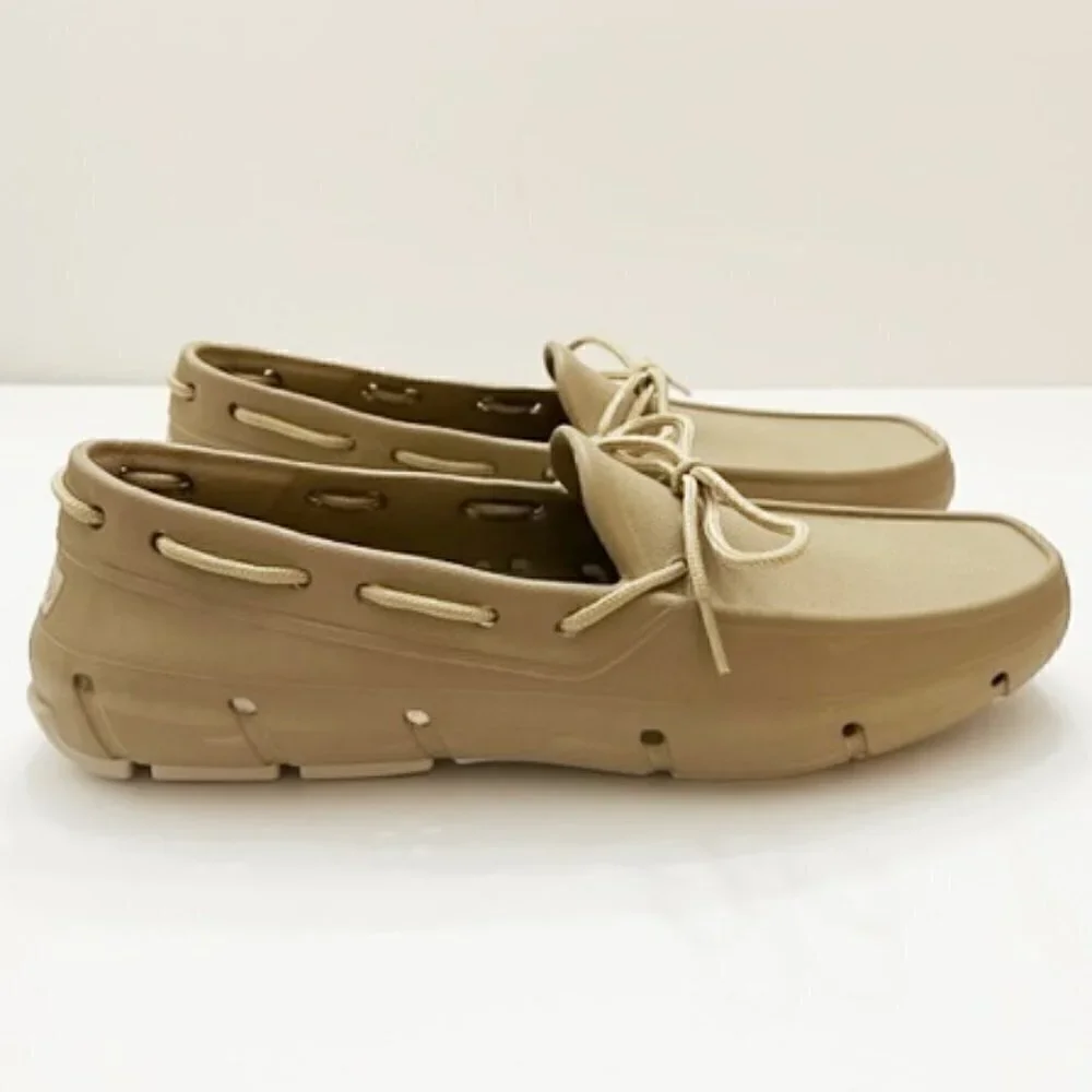 TUCKET | men’s Khaki & Vanilla Deck Shoe./The Gilller. Size: 10